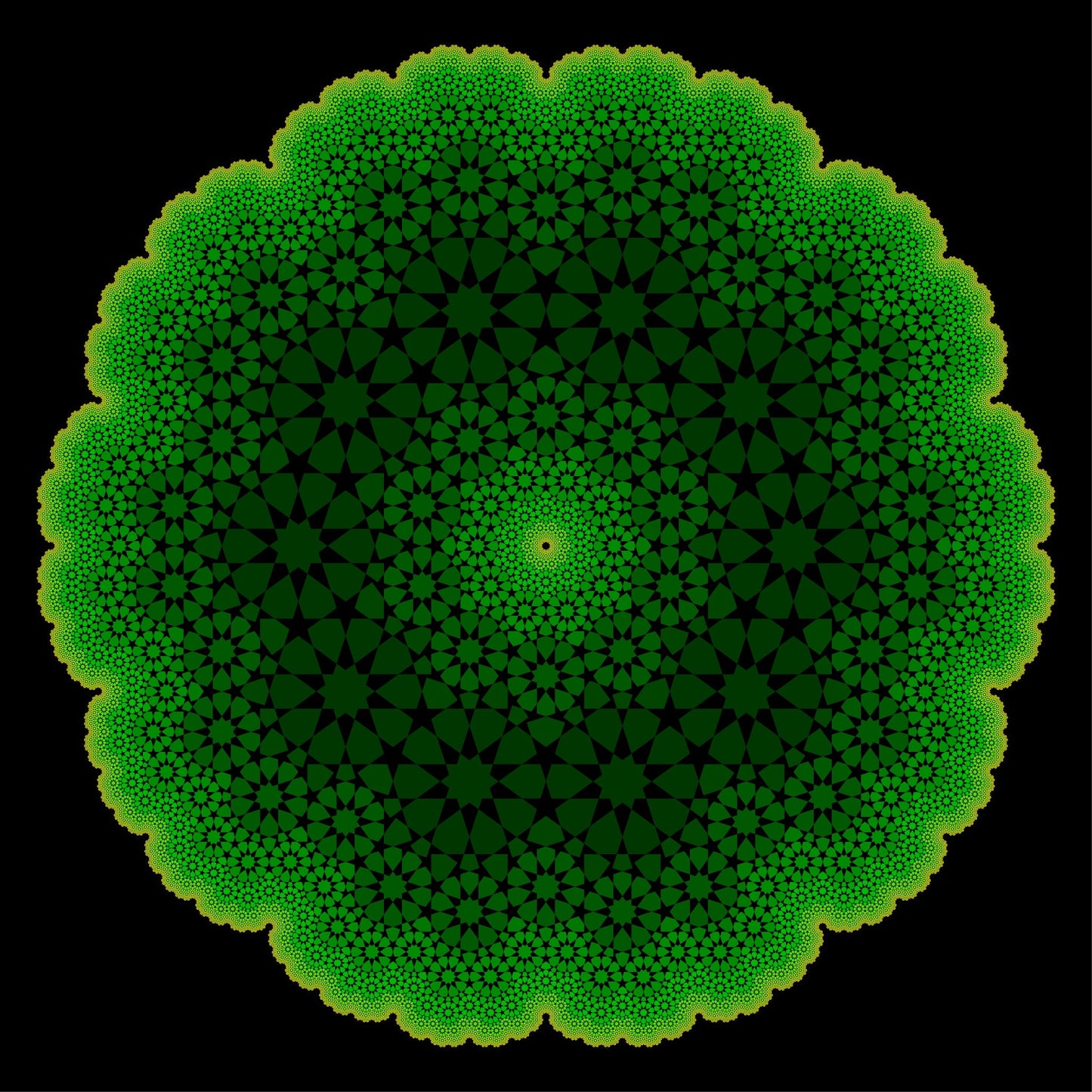 Infinity Bloom 10 - Sunlit Forest on Black (24x24)