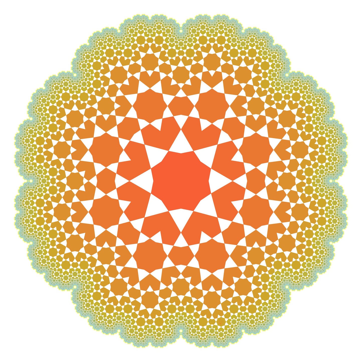 Infinity Bloom 8 - Sunrise on White (24x24)